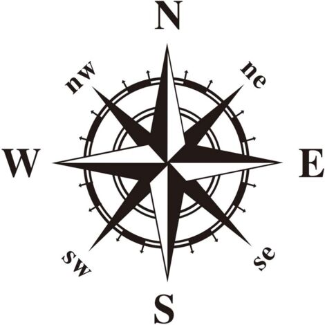 Removable Compass Wall Stickers Decals for Car Boat Living Room Bedroom (1/5)
