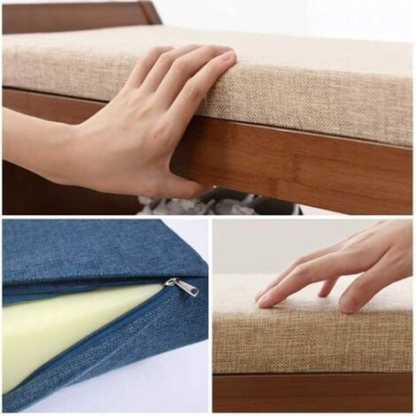 Non-Slip Bench Cushion, 1, 2 or 3 Seats, 100/120/150 cm, Indoor or Outdoor, 50 x 50 x 5 cm, Grey