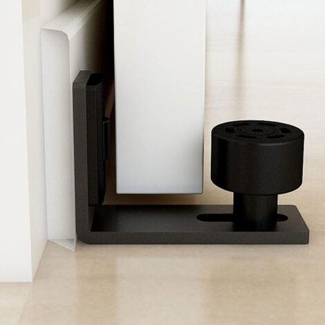 Adjustable black floor guide, lower guide for sliding door, wall/door