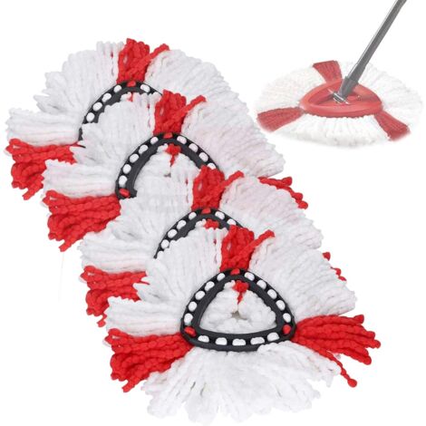Pack of 4 replacement mop heads for Vileda 2 in 1, O-Cedar, EasyWring and Clean Turbo mop