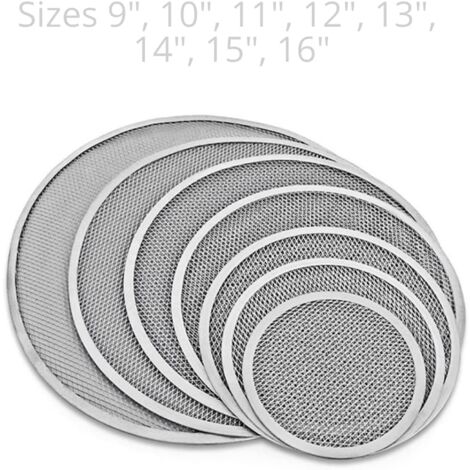 10" (25.4 cm) Non-Stick Aluminum Grid Pizza Baking Pan with Holes and Seamless Rim