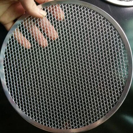 10" (25.4 cm) Non-Stick Aluminum Grid Pizza Baking Pan with Holes and Seamless Rim