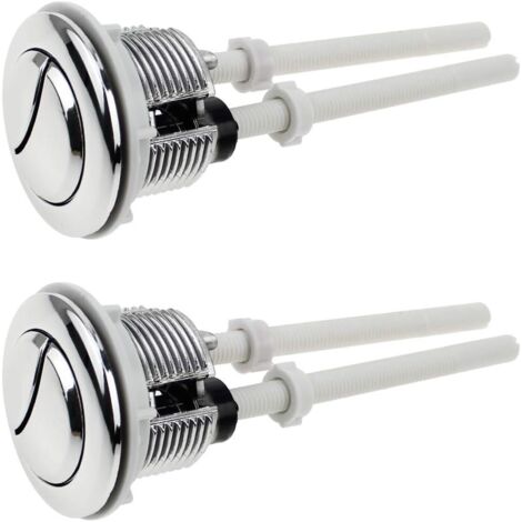 2 pieces toilet push buttons, double flush button, 38 mm, standard toilet container buttons, chrome-plated, silver-plated (1/4)