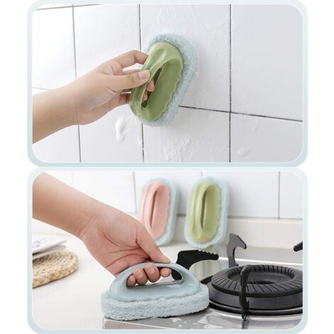 3PCS Cleaning Brush Home Kitchen Bathroom Bathtub Tile Wall Floor Household Decontamination Brush Magic Sponge Bathtub Scrubber