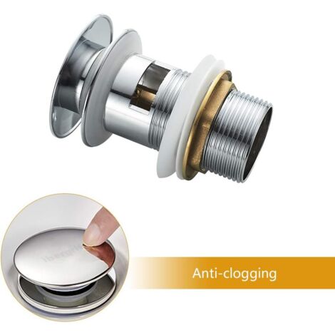 Bathroom waste set, waste set for washbasin, chrome, silver