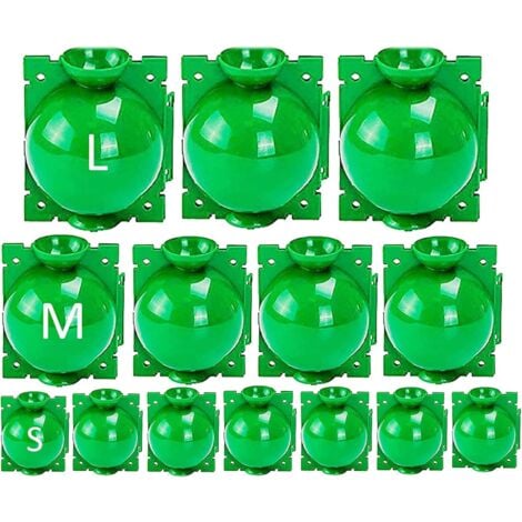 14 pieces plant root box, cultivation ball, grafting box, high-pressure cultivation ball box, plant rooting device (L+M+S, green)