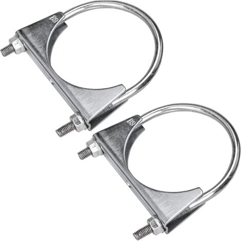 2 pieces exhaust pipe clamps, 89 mm U-bolt clamp, universal exhaust clamps for pipe fittings, antenna mounting, hose clamp (1/5)