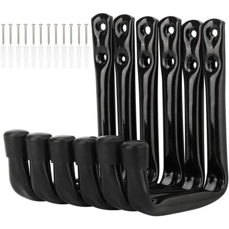 Pack of 6 Heavy Duty J-Shaped Garage Storage Hooks – 11.5cm x 10cm (1/5)