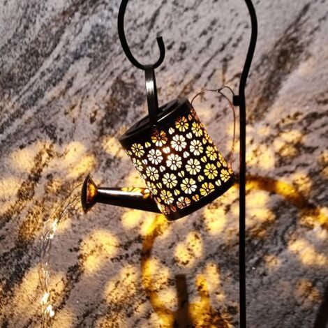 Solar Garden Lights Outdoor Watering Can String Lights Waterproof Decorative Lighting for Patio Lawn Garden Yard Art Garden Accessories Outdoor Decorations