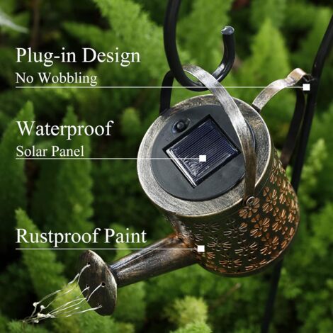 Solar Garden Lights Outdoor Watering Can String Lights Waterproof Decorative Lighting for Patio Lawn Garden Yard Art Garden Accessories Outdoor Decorations