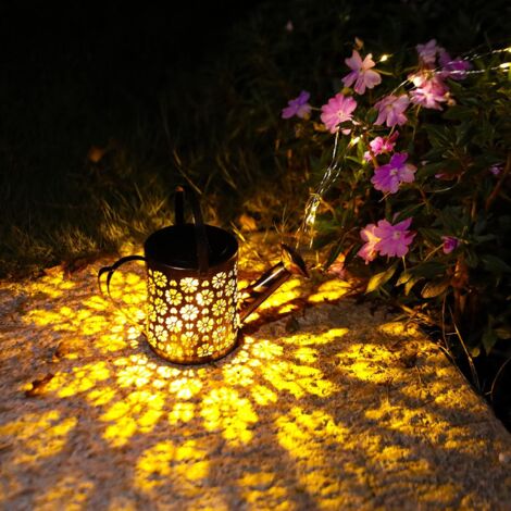 Solar Garden Lights Outdoor Watering Can String Lights Waterproof Decorative Lighting for Patio Lawn Garden Yard Art Garden Accessories Outdoor Decorations