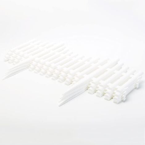 Garden Fence, White Plastic Edging, Plant/Lawn Edging, Landscape Path Tiles, 4-Pack (Overall Size: 244 cm L x 33 cm H), White