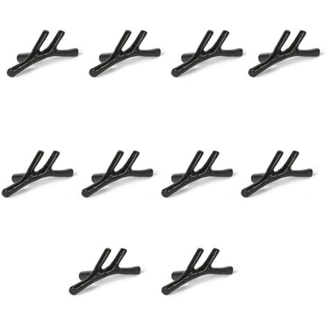 10pcs Vintage Zinc Alloy Branch Shape Door Knobs for Cabinet Drawer Cupboard Kitchen Furniture Bedroom (Black) (1/5)