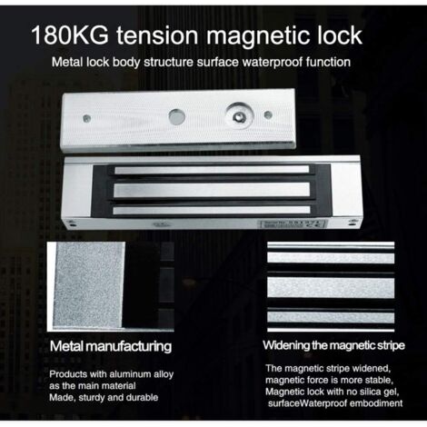 Waterproof Magnetic Electric Lock, 180kg 350lbs Electromagnetic Lock for Access Control System, DC 12V Magnetic Door Lock, Outdoor Security and Safety