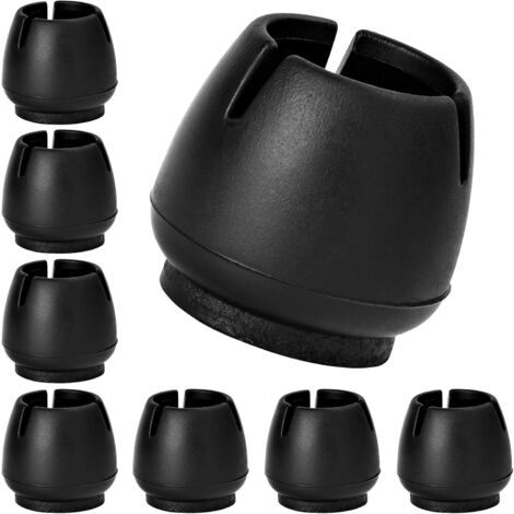 Non-Slip Silicone Table and Chair Feet, 32 Pack Silicone Chair Leg Caps, Chair Caps Chair Foot Protectors, Suitable for Round and Square Furniture Feet in Black