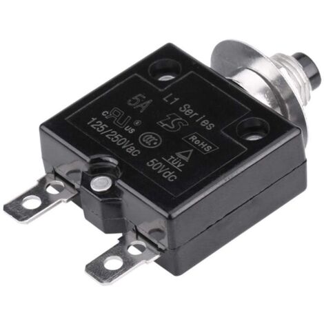 thermal reset, current overload protection device, circuit breaker, manual reset, overcurrent protection switch (5A) (1/5)