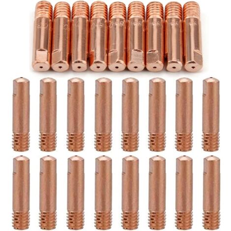 Reboot 40pcs MB15 15AK Gas Nozzles Contact Nozzles Nozzle Holder 0.8/1.0mm MIG/MAG Welding Torch Consumables MIG Contact Tips MIG Welding Machine (20pcs-0.8mm, 20pcs-1.0mm)