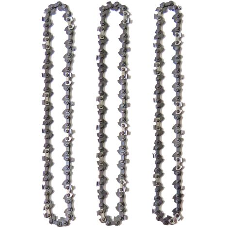 Pack of 3 pole pruner chains for 10" (25 cm) guide chain, 40 drive links, low kickback, compatible with Black & Decker, Ryobi and others