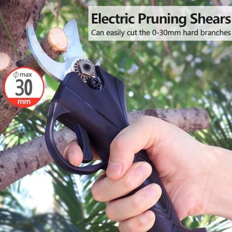 Electric Pruning Shears, 48VF Rechargeable Professional Cordless Electric Pruning Shears for Gardens, Parks, Farms, Greenhouses, Dual Battery with Storage Box, EU Plug