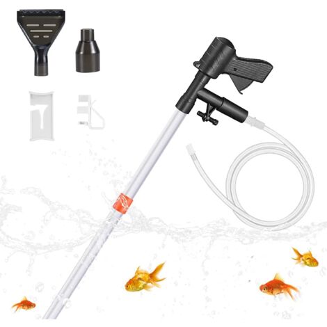 Aquarium Gravel Cleaner, 3 in 1 Aquarium Water Changer, with Air Pressure Button and Water Flow Regulator for Water Changing, Washing Sand, Aquarium Algae