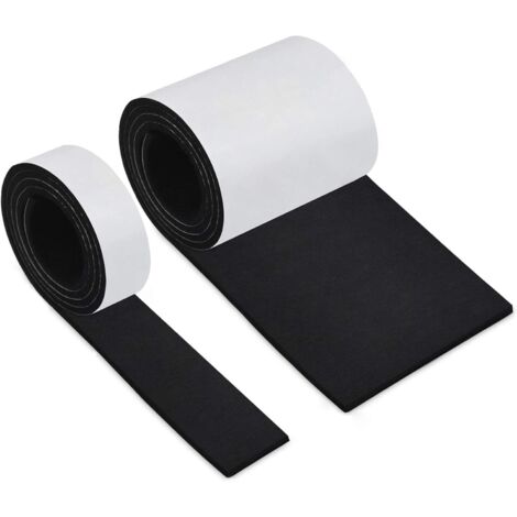 Felt pad, self-adhesive felt for furniture, non-slip felt chair pads, 2 rolls（10010cm+1002cm）Free cutting of self-adhesive black felt table and chair leg protectors in any size
