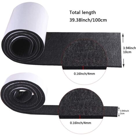 Felt pad, self-adhesive felt for furniture, non-slip felt chair pads, 2 rolls（10010cm+1002cm）Free cutting of self-adhesive black felt table and chair leg protectors in any size