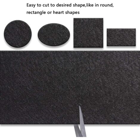 Felt pad, self-adhesive felt for furniture, non-slip felt chair pads, 2 rolls（10010cm+1002cm）Free cutting of self-adhesive black felt table and chair leg protectors in any size