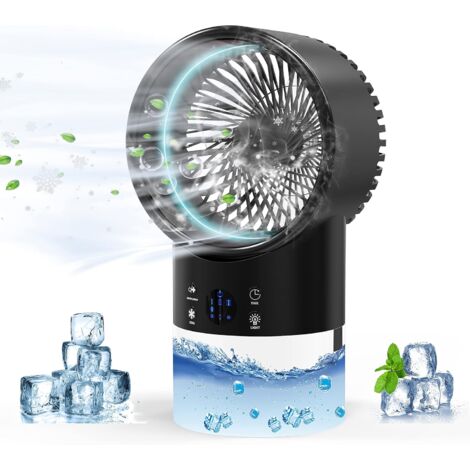 Portable Air Conditioner, Mini Personal Air Conditioner, 4 in 1 Air Cooler Conditioner, 2 Timers, 3 Speeds with 7 Colors LED for Home/Office (Black)