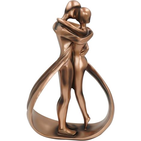 Resin Kissing Couple Statuette 25 x 16.5 cm End of Year Gift Christmas Gift Minimalist Decoration Man Woman Figure for Family Room (1/5)