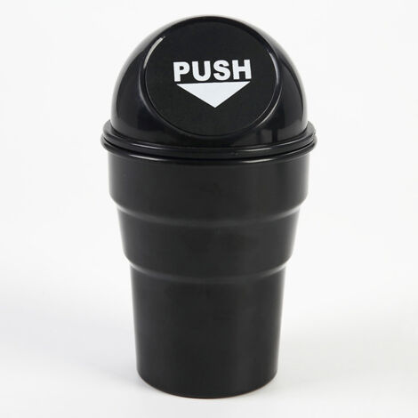 Car Cup Holder Trash Can, Small Mini Garbage Can, Car Trash Can, Dustbin for Car, Office, Home (Black)