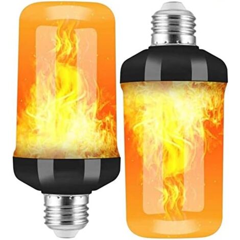 2 Pack Flame Bulb E27 LED Light Bulbs 4 Modes with Gravity Sensor Flame Bulb for Indoor/Outdoor/Bar/Party Christmas Decoration (138 x 65mm)
