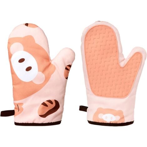 1 Pair Oven Gloves, Heat Resistant Silicone Kitchen Gloves, Grill Gloves for Cooking, Grilling