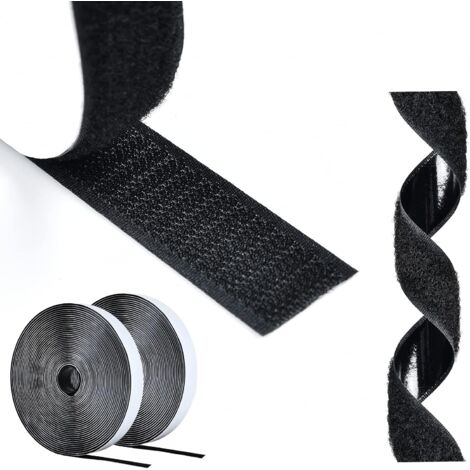 Double-sided self-adhesive scratch tape, 5 m self-adhesive scratch tape, self-adhesive velcro tape, 20 mm strong adhesive velcro tape for household, DIY and crafts