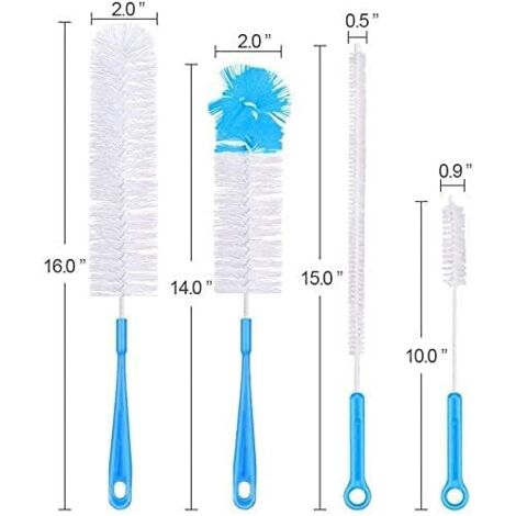 4pcs Multipurpose Bottle Brush with Long Handle, Beer Bottle Cleaning Brush, Sports Bottle Brush, Drinking Straw Cleaning Brush, Spout Cleaning Brush