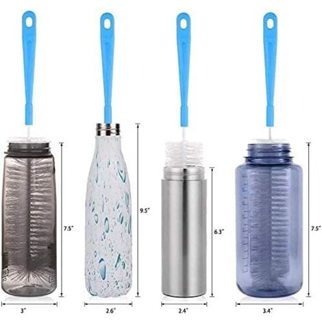 4pcs Multipurpose Bottle Brush with Long Handle, Beer Bottle Cleaning Brush, Sports Bottle Brush, Drinking Straw Cleaning Brush, Spout Cleaning Brush
