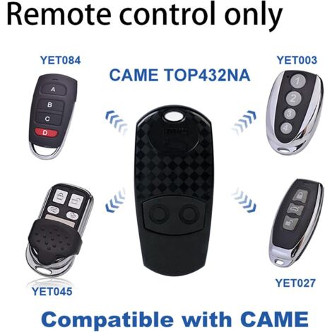 Universal Gate Remote Control - Came top432EV Remote Control, Universal Gate Remote Control Fits Venu Top 432NA/432/432EE/ 432A/432M/432S T432/CAME 432 with 2  CR2016 Button Battery (Black)