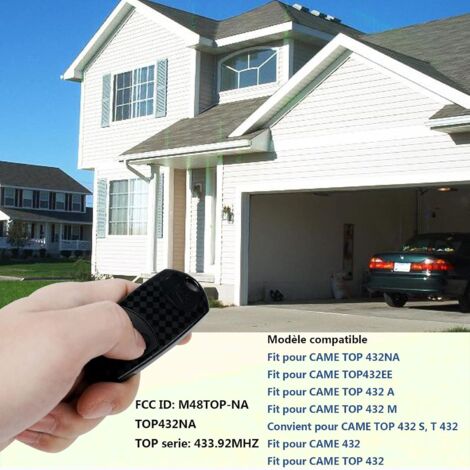 Universal Gate Remote Control - Came top432EV Remote Control, Universal Gate Remote Control Fits Venu Top 432NA/432/432EE/ 432A/432M/432S T432/CAME 432 with 2  CR2016 Button Battery (Black)
