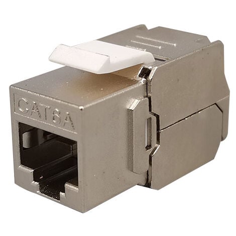 4x Keystone module CAT 6a socket - shielded STP RJ45 plug, snap-in installation, assembly, raw cable CAT 500 MHz, 10 GBit/s