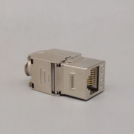 4x Keystone module CAT 6a socket - shielded STP RJ45 plug, snap-in installation, assembly, raw cable CAT 500 MHz, 10 GBit/s