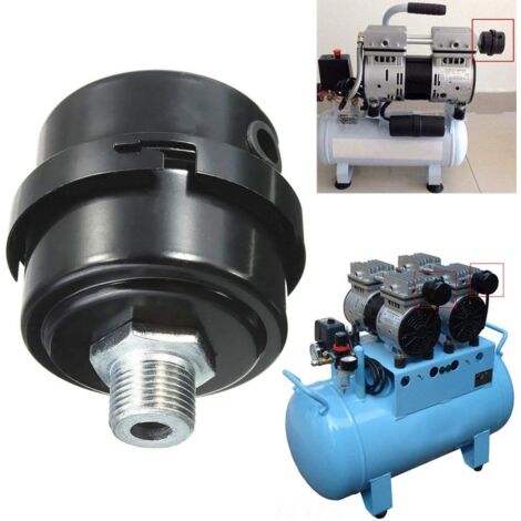 2pcs Air Compressor Muffler Filter, 3/8 inch 16mm Male Thread, Metal Housing Air Compressor Muffler Filter, Metal Intake Filter Silencer for Air Compressor Tank (16mm)