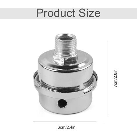 2pcs Air Compressor Filter Silencer, Metal Air Filter, Muffler Suction Filter for Use in Air Compressor Inlet and Blocks Dust, Reduces Noise - 16mm