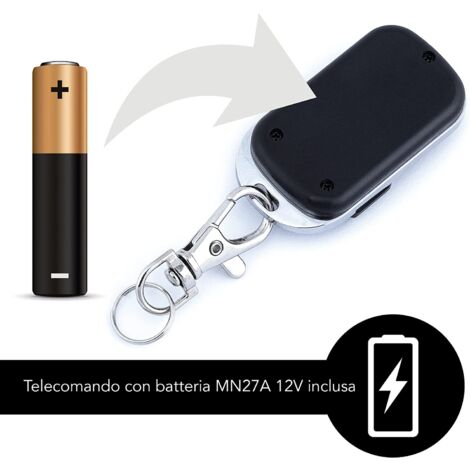 Universal gate remote control frequency 433.92 MHz for automatic gates with large routine radius. Programmable universal remote control with fixed coding, 12 V battery included (set of 3)