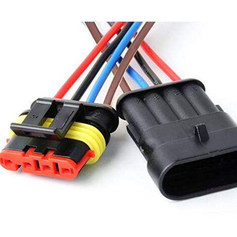 4 Pin Trailer Wire Connector - 3ft Waterproof Coiled Cable For Boat, Horse & Utility Trailers