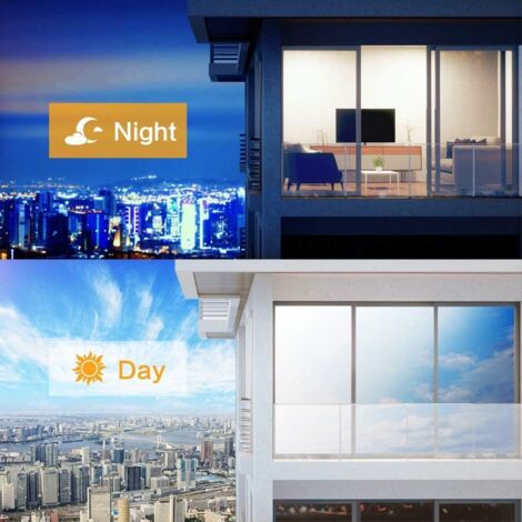 One Way Window Mirror Film, Anti UV, Anti Heat, Reflective Self Adhesive Window Film, Silver, One Way Anti Peeping, Temperature Control, Privacy Protection
