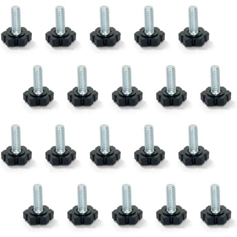 Leveling feet for furniture, M6 x 25 mm thread, 20 pieces (1/5)