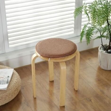 Round Stool Seat Cushion, Thin Cool Seat Cushion, Round Cotton Chair Pad With Ties For Garden