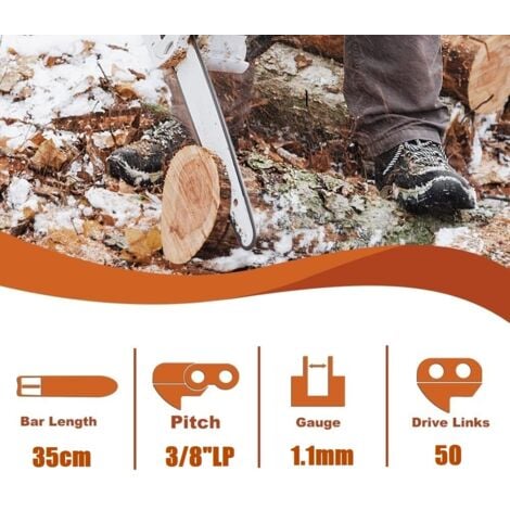 3 Pack Low Kickback Chainsaw Chain 3/8 inch LP 50 Links 1.1 mm 35 cm Compatible for Stihl MS170 MS180