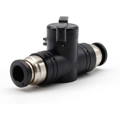 Pneumatic connector, straight pneumatic connector, connectable pipe diameter 8mm, pneumatic manual valve can control the opening and closing of the liquid (1/5)