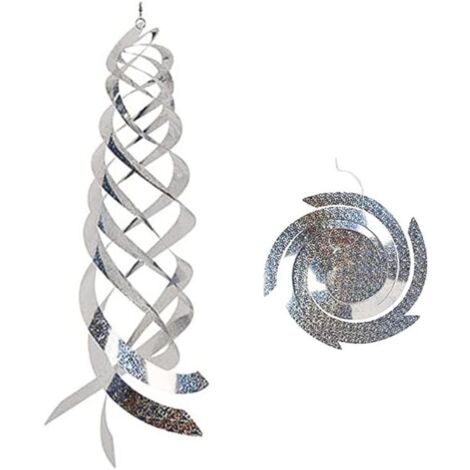 Set of 5 anti-pigeon repellent spiral bird scarer, reflective hanging pigeon repellent for protecting garden, balcony, yard, farm