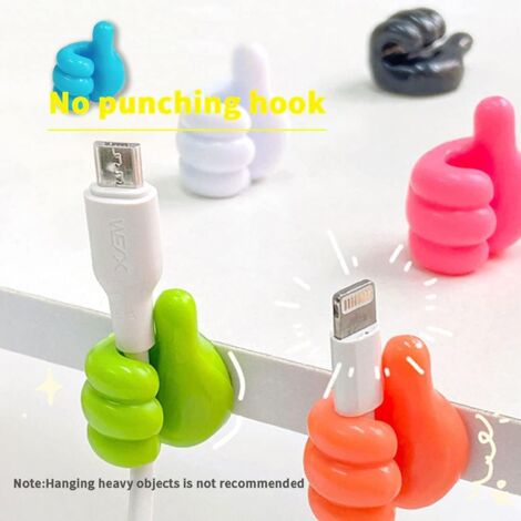 14 Pack Self Adhesive Thumb Wall Hooks, Multifunctional Wall Hooks, Self Adhesive Silicone Hooks, Mini Thumb Cable Clips, Self Adhesive Cable Clip